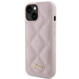 Guess Quilted Metal Logo Case til iPhone 15 - pink