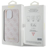 Guess 4G Metal Gold Logo case for iPhone 15 Pro Max - pink
