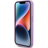 Guess læder 4G Stemplet case til iPhone 15 Pro Max - lilla