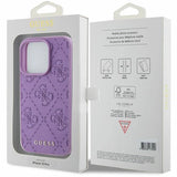 Guess læder 4G Stemplet case til iPhone 15 Pro Max - lilla