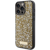 Guess Rhinestone Metal Logo-hylster til iPhone 15 Pro Max - gul