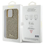 Guess Disco Metal Script case for iPhone 15 Pro Max - gold
