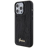 Guess Sequin Script Metallæske til iPhone 15 Pro Max - sort