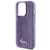 Guess Sequin Script Metallæske til iPhone 15 Pro Max - lilla