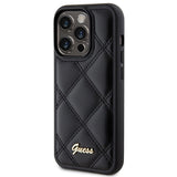 Guess Quilted Metal Logo case til iPhone 15 Pro Max - sort