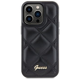Guess Quilted Metal Logo case til iPhone 15 Pro Max - sort