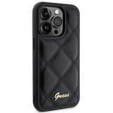 Guess Quilted Metal Logo case til iPhone 15 Pro Max - sort