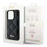 Guess Quilted Metal Logo case til iPhone 15 Pro Max - sort