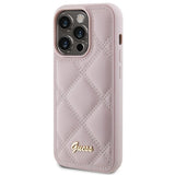 Guess Quilted Metal Logo Case til iPhone 15 Pro Max - pink