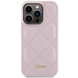 Guess Quilted Metal Logo Case til iPhone 15 Pro Max - pink