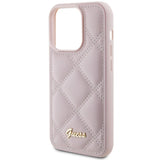 Guess Quilted Metal Logo Case til iPhone 15 Pro Max - pink