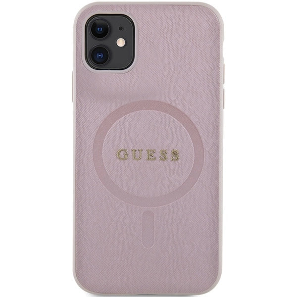Guess GUHMN61PSAHMCP case for iPhone 11 / Xr - pink Saffiano MagSafe