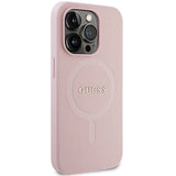 Guess GUHMP13LPSAHMCP case for iPhone 13 Pro / 13 - pink Saffiano MagSafe