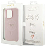 Guess GUHMP13LPSAHMCP case for iPhone 13 Pro / 13 - pink Saffiano MagSafe