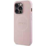 Guess GUHMP14XPSAHMCP-fodtæppe til iPhone 14 Pro Max - pink Saffiano MagSafe