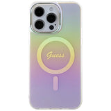 Guess IML Iridescent MagSafe-hylster til iPhone 15 Pro - pink