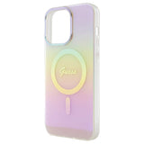 Guess IML Iridescent MagSafe-hylster til iPhone 15 Pro - pink