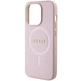 Guess Saffiano MagSafe-fodral til iPhone 15 Pro - pink