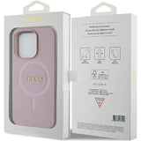 Guess Saffiano MagSafe-fodral til iPhone 15 Pro - pink