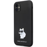 Karl Lagerfeld KLHCN61SMHCNPK case for iPhone 11 / Xr - black Silicone C Metal Pin
