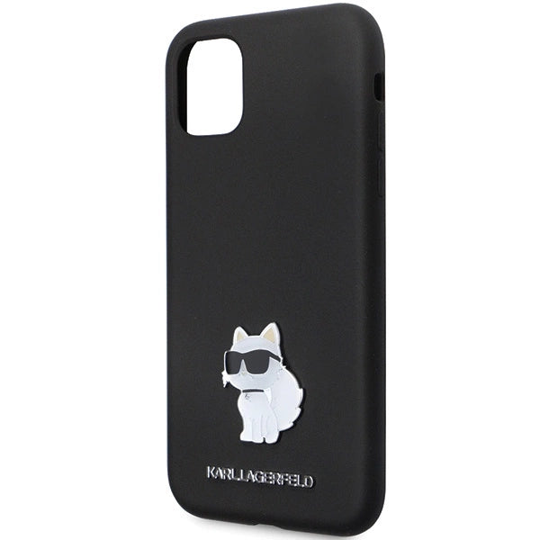 Karl Lagerfeld KLHCN61SMHCNPK case for iPhone 11 / Xr - black Silicone C Metal Pin