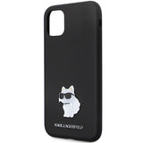 Karl Lagerfeld KLHCN61SMHCNPK case for iPhone 11 / Xr - black Silicone C Metal Pin