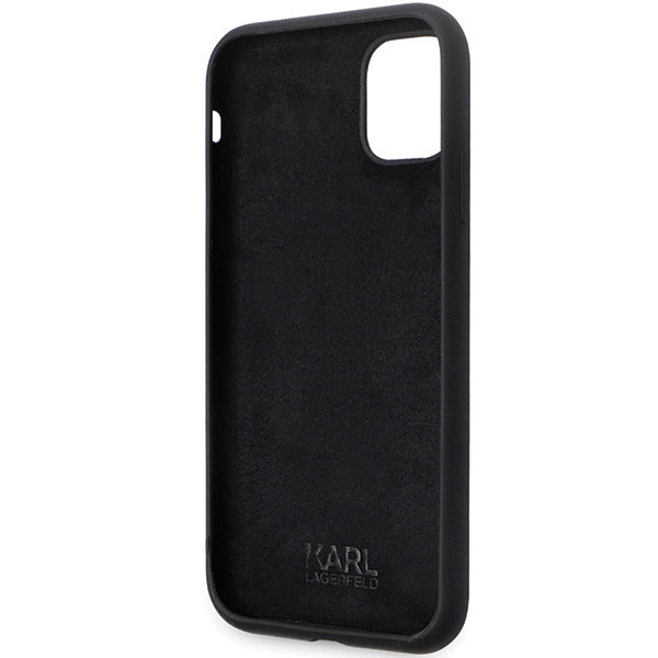 Karl Lagerfeld KLHCN61SMHCNPK case for iPhone 11 / Xr - black Silicone C Metal Pin