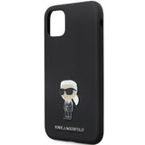Karl Lagerfeld KLHCN61SMHKNPK case for iPhone 11 / Xr - black Silicone Ikonik Metal Pin