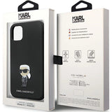 Karl Lagerfeld KLHCN61SMHKNPK case for iPhone 11 / Xr - black Silicone Ikonik Metal Pin