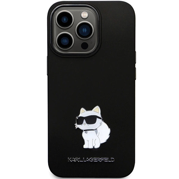 Karl Lagerfeld KLHCP13LSMHCNPK case for iPhone 13 Pro / 13 - black Silicone C Metal Pin