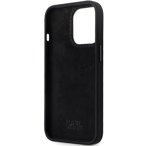 Karl Lagerfeld KLHCP13LSMHCNPK case for iPhone 13 Pro / 13 - black Silicone C Metal Pin