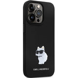 Karl Lagerfeld KLHCP14LSMHCNPK case for iPhone 14 Pro - black Silicone C Metal Pin