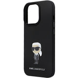 Karl Lagerfeld KLHCP14LSMHKNPK case for iPhone 14 Pro - black Silicone Ikonik Metal Pin