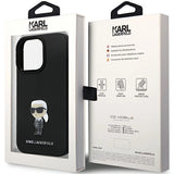 Karl Lagerfeld KLHCP14XSMHKNPK case for iPhone 14 Pro Max 6.7" - black Silicone Ikonik Metal Pin