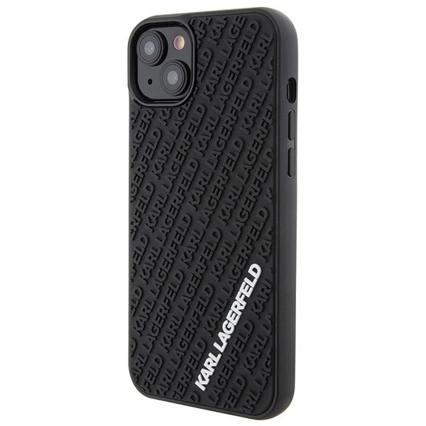 Karl Lagerfeld 3D Rubber Multi Logo case for iPhone 15 Plus - black