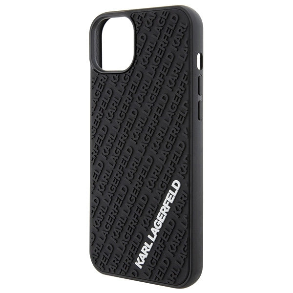 Karl Lagerfeld 3D Rubber Multi Logo case for iPhone 15 Plus - black