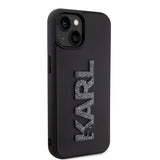 Karl Lagerfeld 3D Rubber Glitter Logo case for iPhone 15 - black