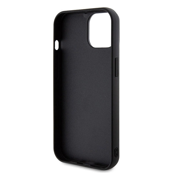 Karl Lagerfeld 3D Rubber Glitter Logo case for iPhone 15 - black