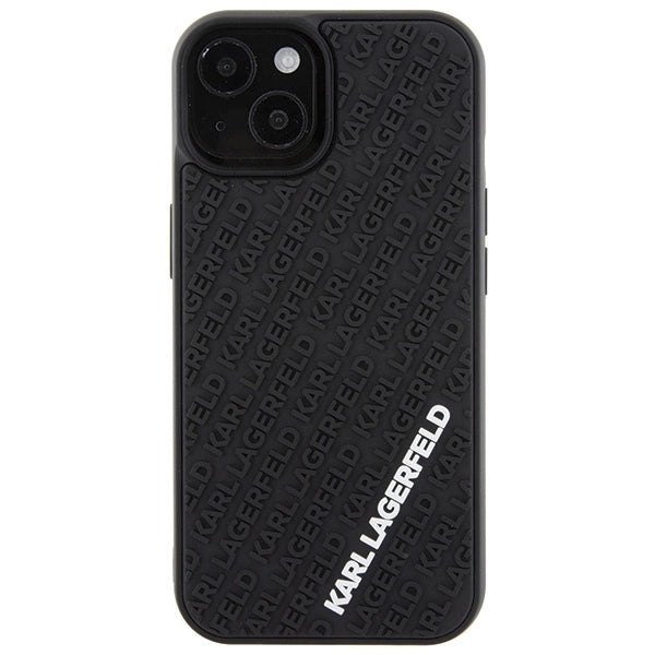 Karl Lagerfeld 3D Rubber Multi Logo case for iPhone 15 - black
