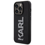 Karl Lagerfeld 3D Rubber Glitter Logo case for iPhone 15 Pro Max - black