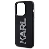 Karl Lagerfeld 3D Rubber Glitter Logo case for iPhone 15 Pro Max - black