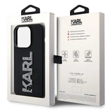 Karl Lagerfeld 3D Rubber Glitter Logo case for iPhone 15 Pro Max - black