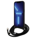 Karl Lagerfeld Crossbody Saffiano Metal Pin Karl & Choupette Case for iPhone 15 Pro Max - Black