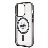 Karl Lagerfeld IML Choupette's Head MagSafe case for iPhone 15 Pro - transparent