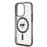 Karl Lagerfeld IML Choupette's Head MagSafe case for iPhone 15 Pro - transparent