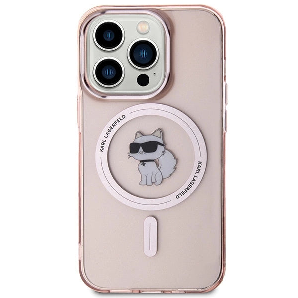 Karl Lagerfeld IML Choupette MagSafe case for iPhone 15 Pro - pink
