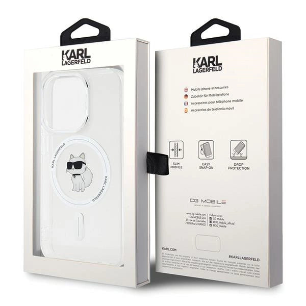 Karl Lagerfeld IML Choupette MagSafe case for iPhone 15 Pro - transparent