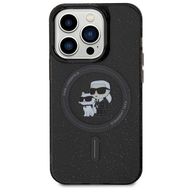 Karl Lagerfeld Karl&Choupette Glitter MagSafe case for iPhone 15 Pro - black