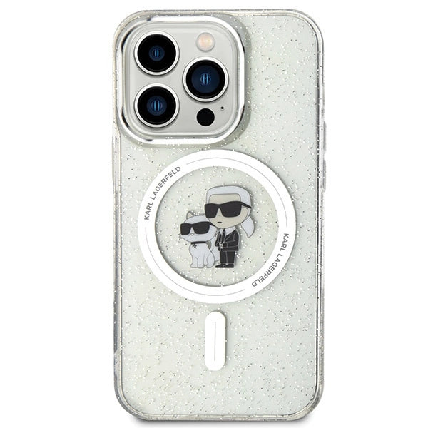 Karl Lagerfeld Karl&Choupette Glitter MagSafe case for iPhone 15 Pro - transparent