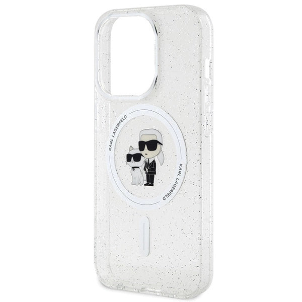Karl Lagerfeld Karl&Choupette Glitter MagSafe case for iPhone 15 Pro - transparent